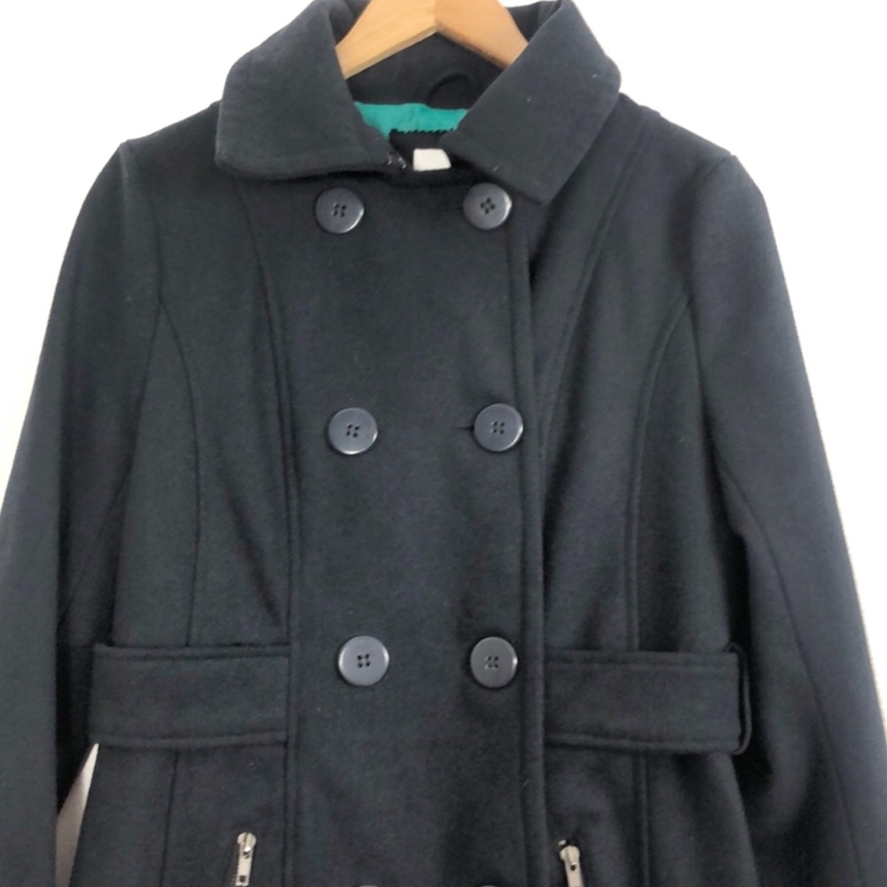 dELiAs Black double button pea coat size medium - Picture 4 of 5